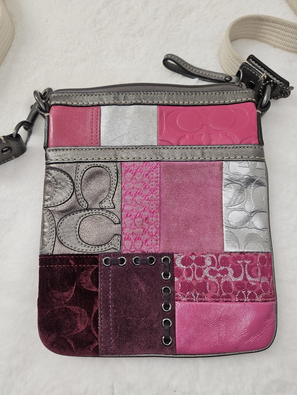 Coach Pink Patchwork Crossbody Bag - Picture 4 of 13